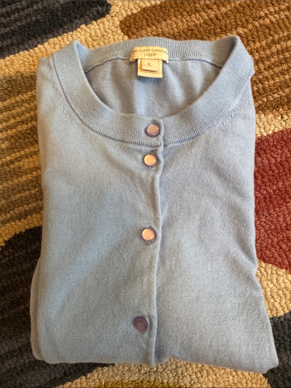 J.Crew The Clare Cardigan, size large, light blue